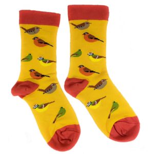 yellow birds bamboo socks