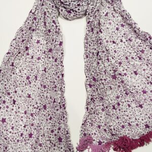 purple star print cotton scarf