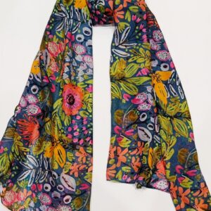 recycled multi colour flower print scarf