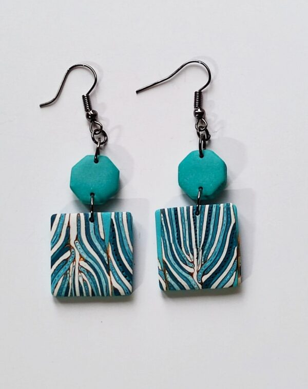 handmade turquoise stripes earring