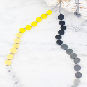 Suzie Blue Yellow Resin disc necklace