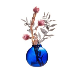 Blue Stacking bubble glass vase