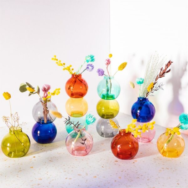 bubble glass stacking vases