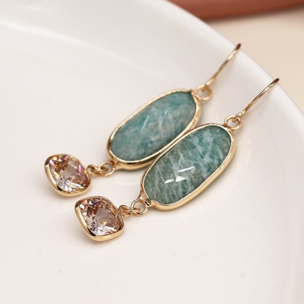 aqua stone drop earring