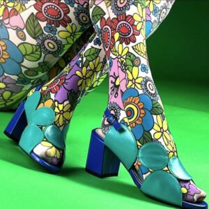 flower power printed tights