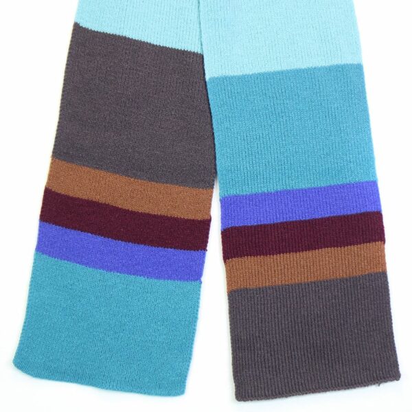 blue long knit scarf