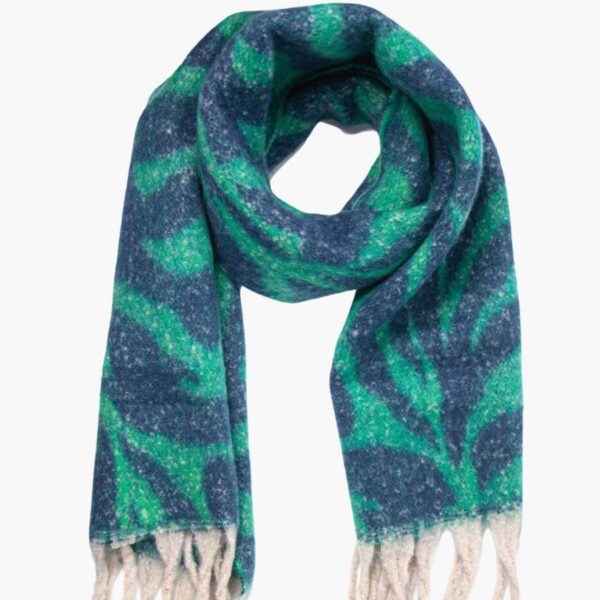 green long tassel blanket scarf