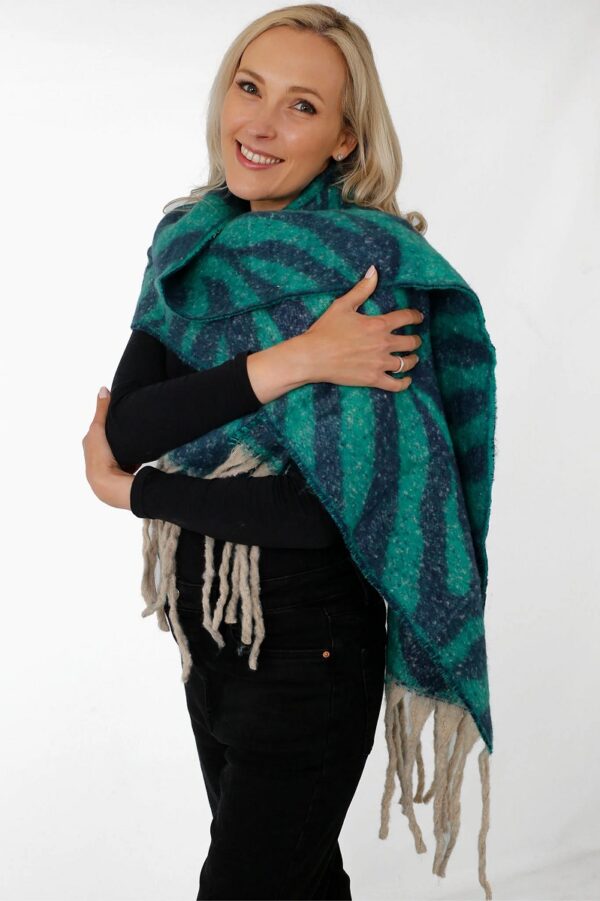 green tassel scarf
