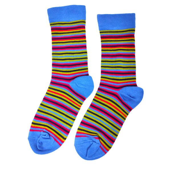 men's blue stripe bamboo socks