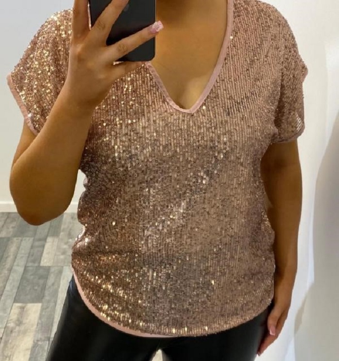 Pink Sequin Top - Rainbow and Spoon Boutique