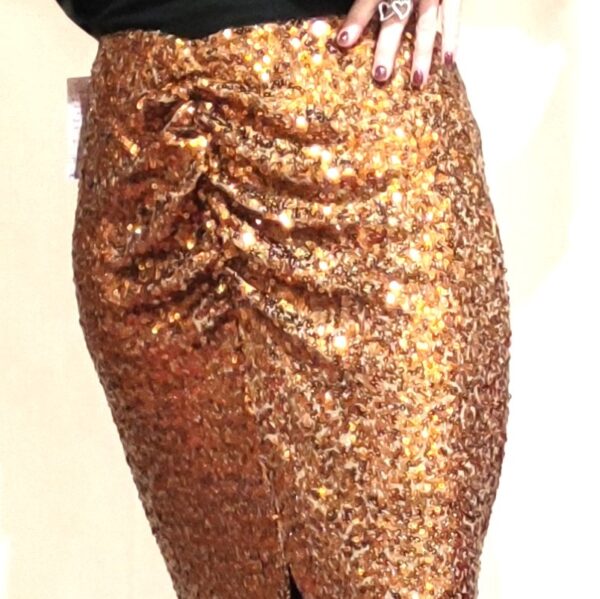 copper sequin skirt