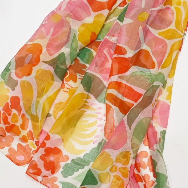 bright floral recycled scarf