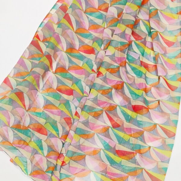 bright geo print recycled scarf