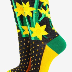 yellow daffodil bamboo socks