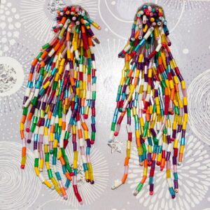 handmade bead waterfall earrings