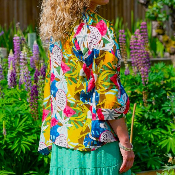 tropical print kimono jacket