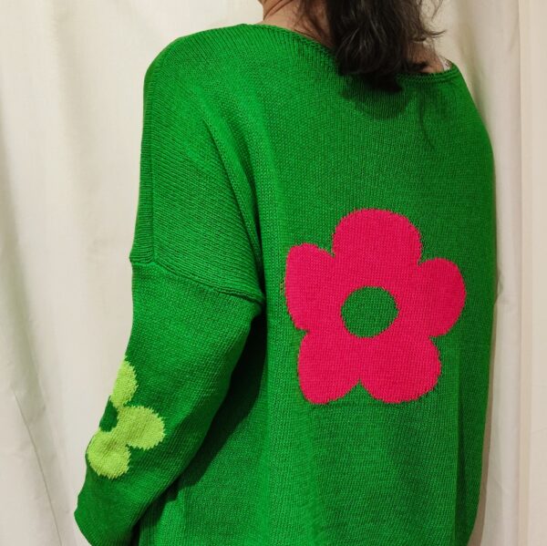 green daisy cotton jumper