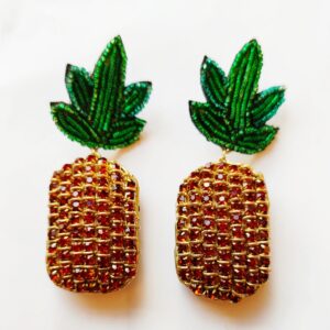 handmade crystal pineapple earrings