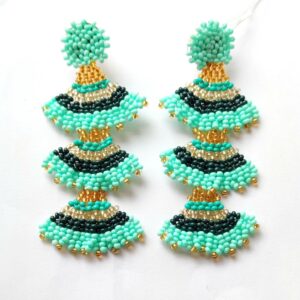 handmade triple fan earrings