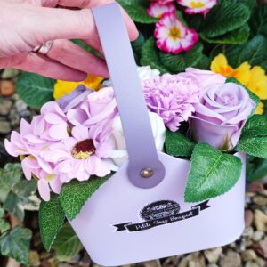 lilac soap flower basket