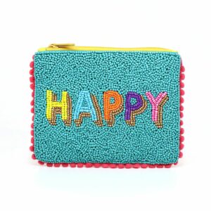 beaded happy coin purse