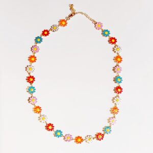 gold plated enamel necklace