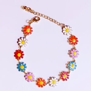 gold plated enamel necklace