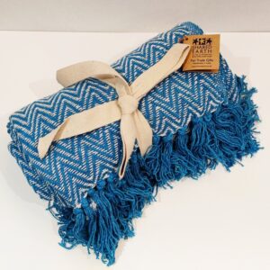 recycled blue cotton throw