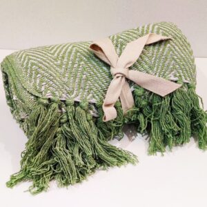 recycled green cotton throw