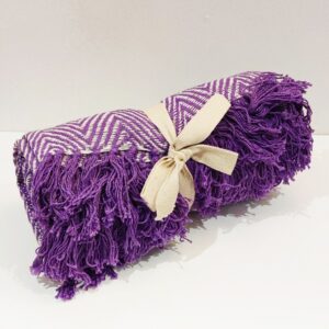 recycled purple cotton throw