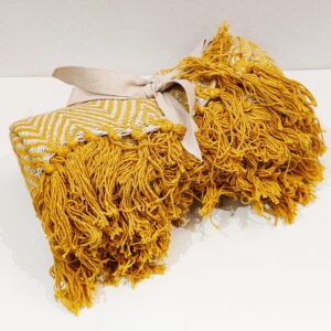 recycled yellow cotton throw
