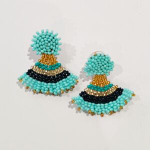 handmade bead fan earrings