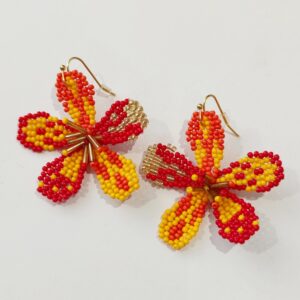 handmade bead flower earrings