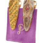 powder feather jewelled hairclips