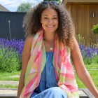 bright abstract recycled scarf