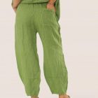 linen barrel leg trousers