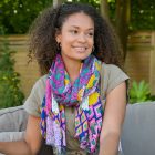 pink flower bamboo scarf