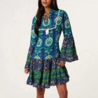 teal tier hem dress
