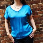 blue satin front top