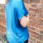 blue satin front top