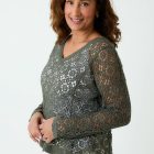 khaki cotton crochet top