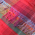 raspberry check blanket scarf