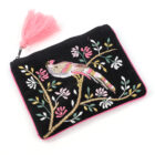 beaded love bird pouch