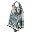 teal crane pashmina wrap