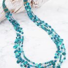 teal long sequin necklace