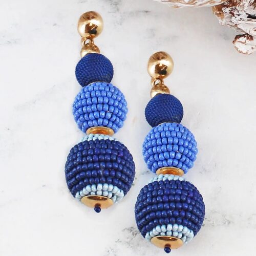 bead ball drop earrings