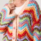 Handmade rainbow knit cardigan