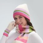 cream thick knit hat