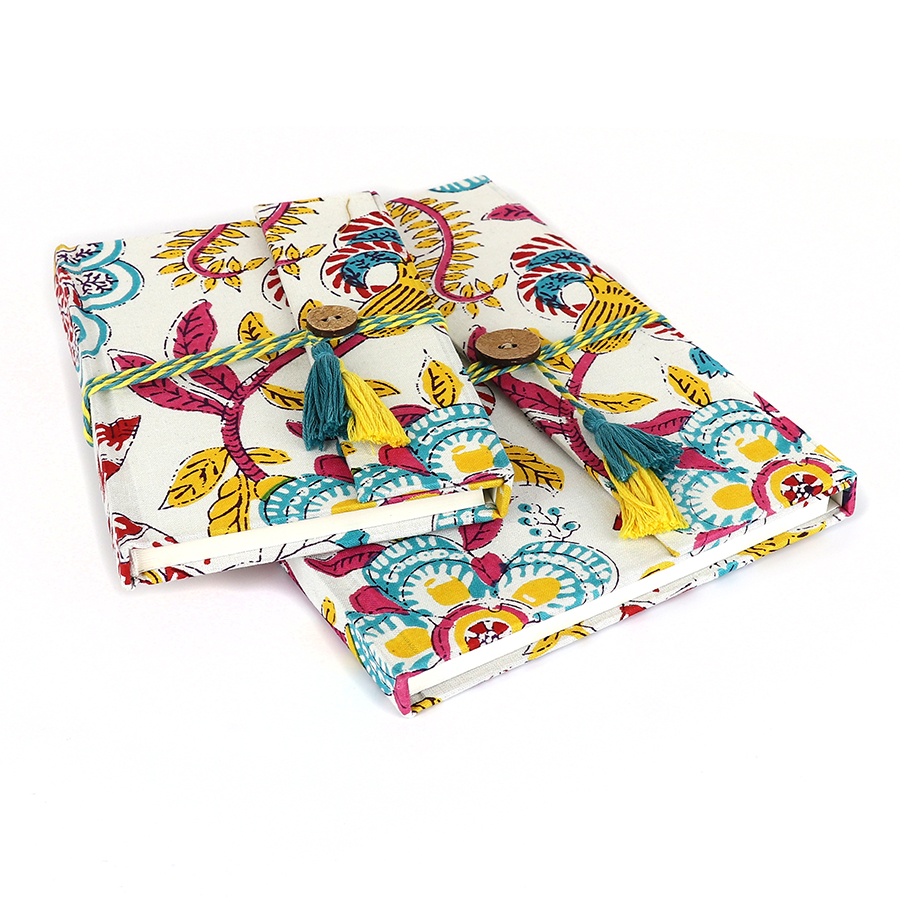 bright paisley notebook set