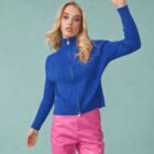 banana peel zip cardigan